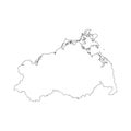 Mecklenburg-Vorpommern outline map Royalty Free Stock Photo