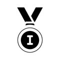 medal athlete winner award glyph icon vector illustration