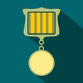 Medal award military flat icon