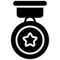medal, badge glyph icon, vector design usa independence day