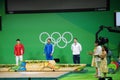 Medal ceremony of 85kg weight lifting at Rio2016 Royalty Free Stock Photo