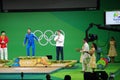 Medal ceremony of 85kg weight lifting at Rio2016 Royalty Free Stock Photo