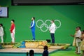 Medal ceremony of 85kg weight lifting at Rio2016 Royalty Free Stock Photo