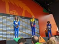 Medal ceremony of women triple jump at 2023 World Athletics Championships