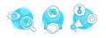 Medal, Checkbox and Timer icons set. Comment sign. Winner, Approved, Deadline management. Talk bubbles. Vector