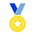 Medal golden award icon vector - 1st winner champion Royalty Free Stock Photo
