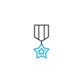 Medal of honor vector thin line stroke icon. Medal of honor outline illustration, linear sign, symbol concept. Royalty Free Stock Photo