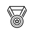 Black line icon for Medal, award and talent