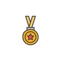 Medal icon in colored version Royalty Free Stock Photo