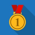Medal icon in a flat style. Vector illustration Royalty Free Stock Photo