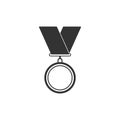 Medal icon isolated. Winner symbol. Flat design