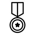 Medal icon in line style. Award, prize, trophy symbols. Victory, winning illustrations. Success, high quality performance concept