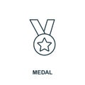 Medal icon. Line style element from loyalty program collection. Thin Medal icon for templates, infographics and more Royalty Free Stock Photo
