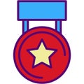 Medal icon vector award trophy honor symbol Royalty Free Stock Photo