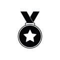 Medal icon vector black vector