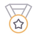 Medal vector color line icon Royalty Free Stock Photo