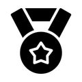 Medal vector glyph flat icon Royalty Free Stock Photo