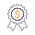 Medal vector color line icon Royalty Free Stock Photo