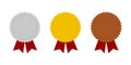 Medal icons. Gold, Silver and Bronze medal icons. Champion medals