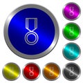 Medal luminous coin-like round color buttons