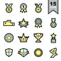 Medal icons set