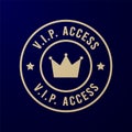 Golden VIP Access Medal Or Stamp With Crown Icon