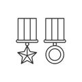 Medal of military valor line icon