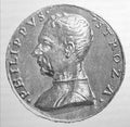 The medal of Philippe Strozzi in the old book La Renaissance, by E. Muntz, 1882, Paris