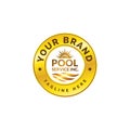 Medal Pool & Swimming Logo. Vector illustration in the engraving style. Royalty Free Stock Photo