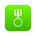 Medal for services icon digital green