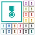 Medal solid flat color icons with quadrant frames