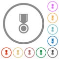 Medal solid flat icons with outlines