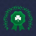 Medal with st patrick clover leaf Royalty Free Stock Photo