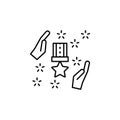 Medal, star, hands icon. Simple line, outline vector of winning for ui and ux, w