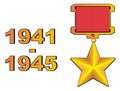 Medal star with numbers