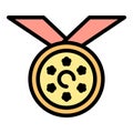 Medal test benchmark icon vector flat