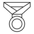 Medal thin line icon. Award vector illustration isolated on white. Trophy outline style design, designed for web and app