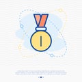 Medal thin line icon. Vector illustration