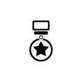 Medal of Valor. Medal of Honor. War Military Award Flat Vector Icon Royalty Free Stock Photo