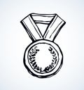 Medal. Vector drawing Royalty Free Stock Photo