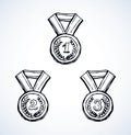 Medal. Vector drawing Royalty Free Stock Photo