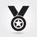 Medal vector icon, Sports award icon, sport winner symbol. Modern, simple glyph, solid vector illustration