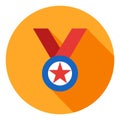 Medal vector icon, Sports award icon, sport winner symbol. Modern, flat long shadow vector icon