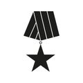 Medal of veterans day icons of black color
