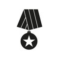 Medal of veterans icons of black color Royalty Free Stock Photo