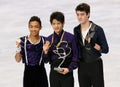 Medalists in men single skating Royalty Free Stock Photo