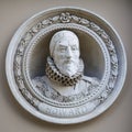 Medallion Bust of Charles Howard in Greenwich Royalty Free Stock Photo