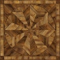 Medallion design grunge parquet floor, wooden seamless texture Royalty Free Stock Photo