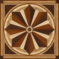 Medallion design parquet floor, wooden texture