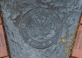 Medallion honoring the Army at the World War II Memorial to Russell Doughtery, the first Edmond man to die in World War II.